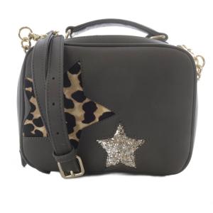 クロスボディ ショルダーバッグ ハンドバッグ 2way グレー /SR