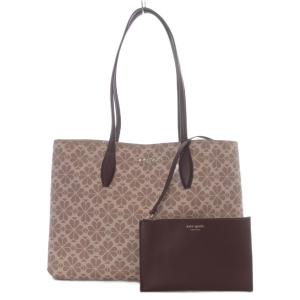 オール デイ スペード フラワー コーテッド キャンバス ラージ トート ポーチ付き ピンクマルチ /YO21