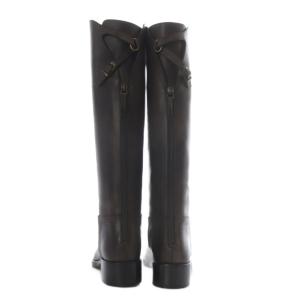 SARTORE ブーツ ロング ローヒール レザー 36.5 ダークブラウン /YO13