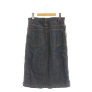 sacai × アーペーセー A.P.C. サイドジッププリーツデニムスカート ロング 34 ネイビー /DF OS