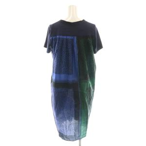 sacai チュニック 半袖 ワンピース ミニ 切替 2 ネイビー マルチカラー /DF OS