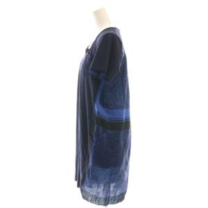 sacai チュニック 半袖 ワンピース ミニ 切替 2 ネイビー マルチカラー /DF OS