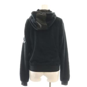 CHANEL 09C レザートリム フリースパーカー スポーツライン 34 ブラック P34160K01052