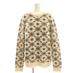 カシミヤ ノルディッククルーネックニット 40 エクリュ ブラウン P52856K06864