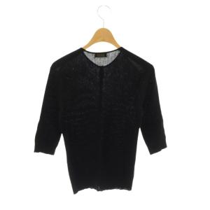 BALLSEY マーセライズドコットンリブ クルーネックカーディガン S 黒 ブラック /CX OS
