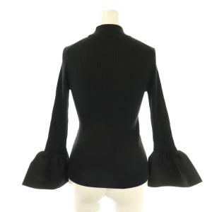 ANAYI 袖フレアボトルネックリブニット カットソー 38 黒 ブラック /AT OS