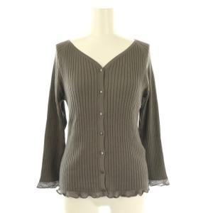 リブニットカーディガン Vネック 38 グレー /ES OS