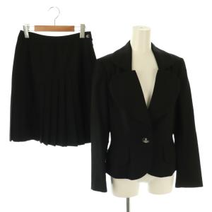 セットアップ プリーツ ウール 2 ブラック