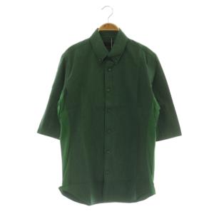 B.D SHORT SLEEVE SHIRT ボタンダウンシャツ 半袖 切替 3 グリーン /MY OS