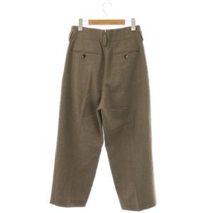 MARGARET HOWELL ウールタックワイドパンツ ジッパーフライ 2 グレージュ /DO OS