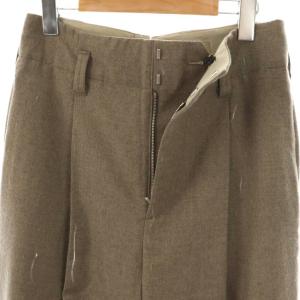 MARGARET HOWELL ウールタックワイドパンツ ジッパーフライ 2 グレージュ /DO OS
