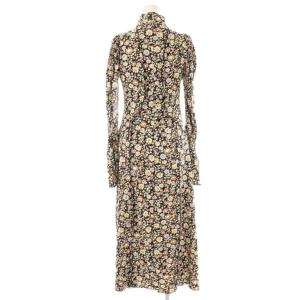 sea NEW YORK 23SS L/slv Dress ワンピース マキシ ロング 花柄 長袖 S 黒 ブラック /AT OS