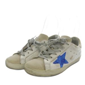 GOLDEN GOOSE SUPERSTAR ハンドペイント スニーカー ローカット レザー ヴィンテージ加工 36 ホワイト /YO29