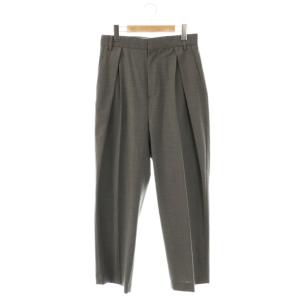 24SS サマーウールコクーンパンツ ストレート スラックス タック 40 グレー /AT OS