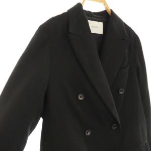 Framework ウールサテンダブルブレストジャケット テーラード 36 黒 ブラック /AT OS