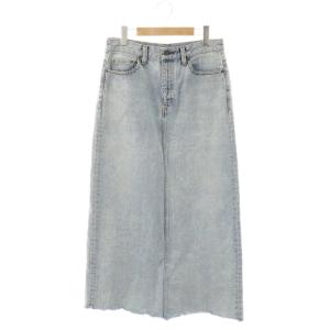 デニム スカート タイト マキシ ロング 38 青 ブルー /AT OS