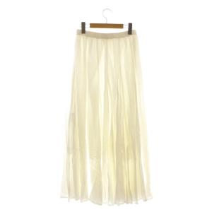 Spick&Span 25SS HYU ギャザーフレアスカート ロング 38 ホワイト /CX OS