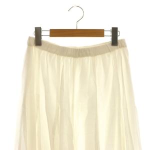 Spick&Span 25SS HYU ギャザーフレアスカート ロング 38 ホワイト /CX OS