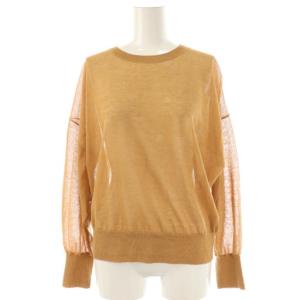 24SS シアーニットプルオーバー カットソー F 茶 ブラウン /AT OS