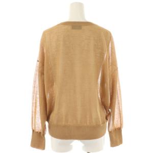 SLOBE IENA 24SS シアーニットプルオーバー カットソー F 茶 ブラウン /AT OS