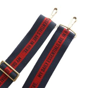 EVERYDAY I LIKE ショルダーストラップ バッグ ロゴ 紺 ネイビー 赤 レッド /SS OS