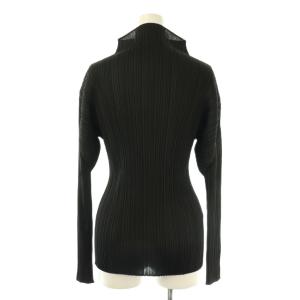 PLEATS PLEASE ISSEY MIYAKE ハイネック 長袖 カットソー プリーツ 3 ブラック /HK OS