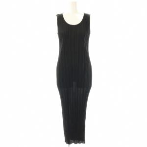 イッセイミヤケ ノースリーブ ワンピース 1 ブラック