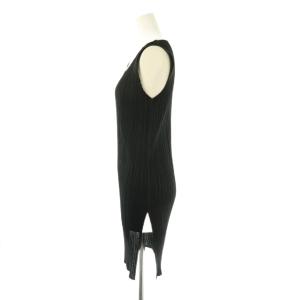 PLEATS PLEASE ISSEY MIYAKE ノースリーブ チュニック プリーツ 4 ブラック /HK OS