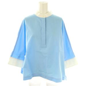 24SS ハイカウントコットンシャツ S ライトブルー ホワイト /DO OS