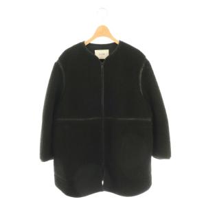 ECOムートンノーカラージャケット ボアブルゾン 38 ブラック /ES OS