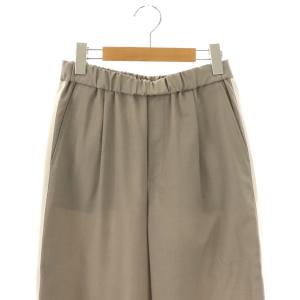JOURNAL STANDARD 24SS ポリエステルトロラインパンツ ワイドパンツ 36 グレー ホワイト /DF OS