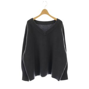 AQUA Vネックプルオーバー ニット セーター グレー /DF OS