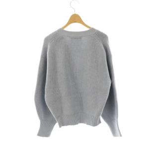 NOBLE 25SS 片畦カシュクール風プルオーバーニット セーター ブルーグレー /DO OS