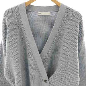 NOBLE 25SS 片畦カシュクール風プルオーバーニット セーター ブルーグレー /DO OS