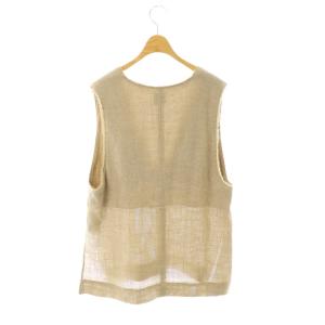 Spick&Span 24SS リネンツイードベスト ジレ プルオーバー Vネック ベージュ /CX OS