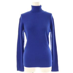 スイスオーガニックコットンタートルネックプルオーバー ニット カットソー F 青 ブルー /AT OS