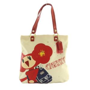 POPPY ポピーちゃん トートバッグ プリント アイボリー 白 レッド 赤 15542 /MI OS