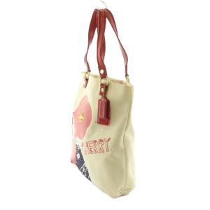 COACH POPPY ポピーちゃん トートバッグ プリント アイボリー 白 レッド 赤 15542 /MI OS