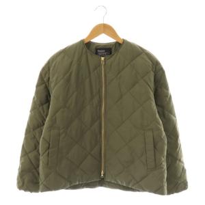 ×UNFILOキルティングブルゾン ダウン ジャケット ノーカラー M カーキ /HK OS