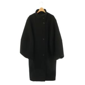23AW メルトンパフスリーブロングコート 38 ブラック