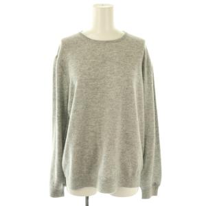 WINTER1 14Gショルダーギャザークルーニット セーター カシミヤ 2 グレー /ES OS
