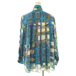 BALLSEY 24SS スタックチェックプリント ワイドボウタイブラウス 36 マルチカラー /DF OS