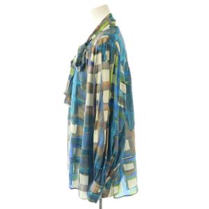 BALLSEY 24SS スタックチェックプリント ワイドボウタイブラウス 36 マルチカラー /DF OS