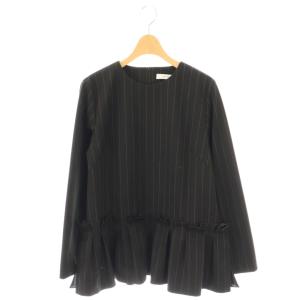 23AW ファインストライプブラウス 38 ブラック ブラウン グレー /ES OS