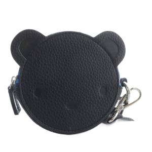 ajew クマ型ポーチ ストラップ付き レザー ブラック /YO26 SH