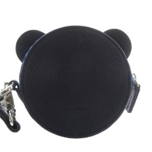 Familiar ajew クマ型ポーチ ストラップ付き レザー ブラック /YO26 SH