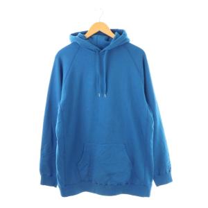 スーパーストレッチ スウェット パーカー プルオーバー XL 青 ブルー /AT OS