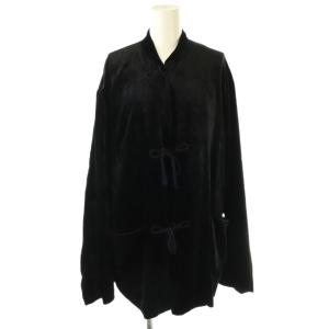 シルク別珍 スタンドカラージャケット ベロア 3 ブラック