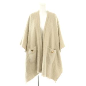 ストールポンチョ フリンジ ウール F グレー /AT OS