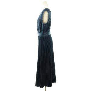 Diagram GRACE CONTINENTAL プリーツステッチワンピース ミモレ ロング ノースリーブ 38 紺 ネイビー /AT OS